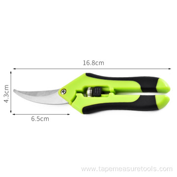 Curved blade head gardening scissors